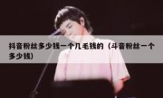 抖音粉丝多少钱一个几毛钱的（斗音粉丝一个多少钱）