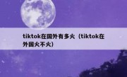 tiktok在国外有多火（tiktok在外国火不火）