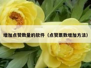 增加点赞数量的软件（点赞票数增加方法）