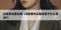 云服务设置在哪（设置里的云服务是干什么用的?）