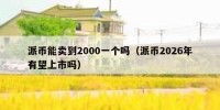 派币能卖到2000一个吗（派币2026年有望上市吗）