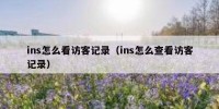 ins怎么看访客记录（ins怎么查看访客记录）