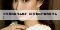 云服务器是什么样的（云服务器的概念是什么）