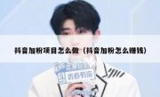 抖音加粉项目怎么做（抖音加粉怎么赚钱）