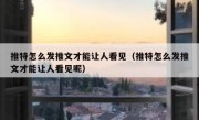 推特怎么发推文才能让人看见（推特怎么发推文才能让人看见呢）