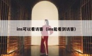 ins可以看访客（ins能看到访客）