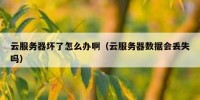 云服务器坏了怎么办啊（云服务器数据会丢失吗）