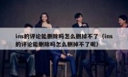 ins的评论能删除吗怎么删掉不了（ins的评论能删除吗怎么删掉不了呢）