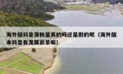 海外版抖音涨粉是真的吗还是假的呢（海外版本抖音有发展前景嘛）
