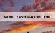 斗音粉丝一个多少钱（抖音多少钱一个粉丝）