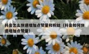 抖音怎么快速增加点赞量和粉丝（抖音如何快速增加点赞量）