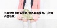 抖音粉丝是什么意思?是怎么形成的?（何谓抖音粉丝）
