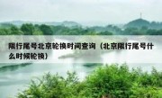 限行尾号北京轮换时间查询（北京限行尾号什么时候轮换）