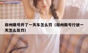 郑州限号开了一天车怎么罚（郑州限号行驶一天怎么处罚）
