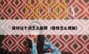 推特这个词怎么解释（推特怎么理解）