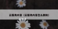 云服务内容（云服务内容怎么删除）