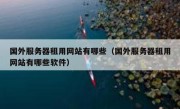 国外服务器租用网站有哪些（国外服务器租用网站有哪些软件）
