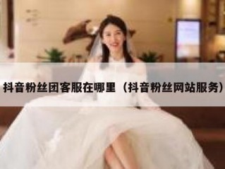 抖音粉丝团客服在哪里（抖音粉丝网站服务）