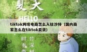 tiktok跨境电商怎么入驻沙特（国内商家怎么在tiktok卖货）