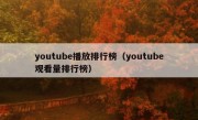 youtube播放排行榜（youtube观看量排行榜）
