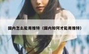 国内怎么能用推特（国内如何才能用推特）