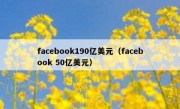 facebook190亿美元（facebook 50亿美元）