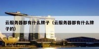 云服务器都有什么牌子（云服务器都有什么牌子的）