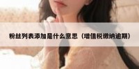 粉丝列表添加是什么意思（增值税缴纳逾期）