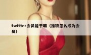 twitter会员能干嘛（推特怎么成为会员）