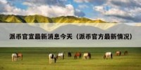 派币官宣最新消息今天（派币官方最新情况）