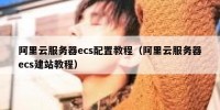 阿里云服务器ecs配置教程（阿里云服务器ecs建站教程）