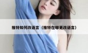 推特如何改语言（推特在哪更改语言）