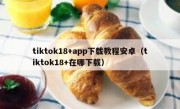 tiktok18+app下载教程安卓（tiktok18+在哪下载）