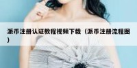 派币注册认证教程视频下载（派币注册流程图）