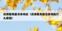 资源服务器没有响应（资源服务器没有响应什么原因）