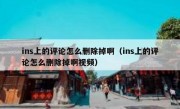 ins上的评论怎么删除掉啊（ins上的评论怎么删除掉啊视频）