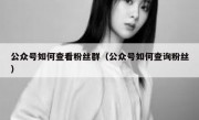 公众号如何查看粉丝群（公众号如何查询粉丝）