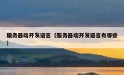 服务器端开发语言（服务器端开发语言有哪些）