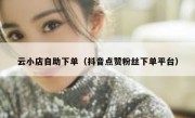 云小店自助下单（抖音点赞粉丝下单平台）