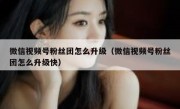 微信视频号粉丝团怎么升级（微信视频号粉丝团怎么升级快）