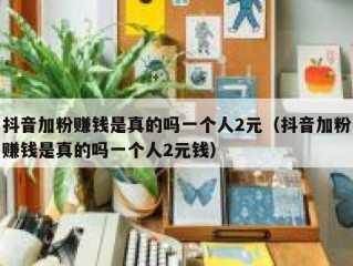 抖音加粉赚钱是真的吗一个人2元（抖音加粉赚钱是真的吗一个人2元钱）