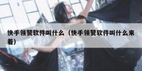 快手领赞软件叫什么（快手领赞软件叫什么来着）