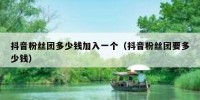 抖音粉丝团多少钱加入一个（抖音粉丝团要多少钱）