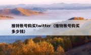 推特账号购买twitter（推特账号购买多少钱）