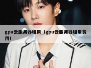 gpu云服务器租用（gpu云服务器租用费用）
