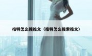 推特怎么搜推文（推特怎么搜索推文）
