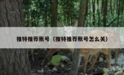 推特推荐账号（推特推荐账号怎么关）