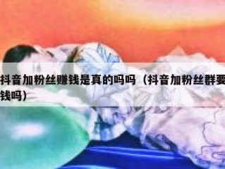 抖音加粉丝赚钱是真的吗吗（抖音加粉丝群要钱吗）