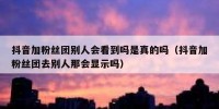 抖音加粉丝团别人会看到吗是真的吗（抖音加粉丝团去别人那会显示吗）
