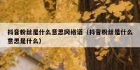 抖音粉丝是什么意思网络语（抖音粉丝是什么意思是什么）